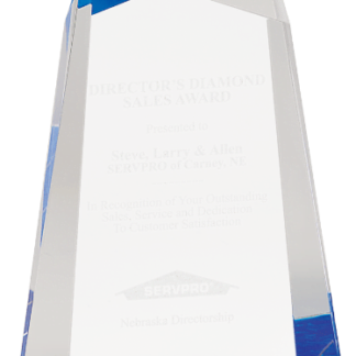 BLUE FACET WEDGE ACRYLIC