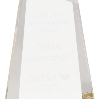 GOLD FACET WEDGE ACRYLIC