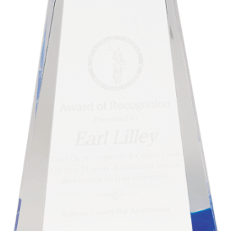 BLUE FACET WEDGE ACRYLIC