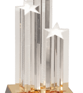 GOLD TRIPLE STAR COLUMN ACRYLIC
