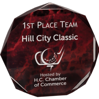 RED MARBLE OCTAGON ACRYLIC