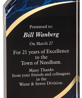 BLUE MARBLE ROUNDED ACRYLIC