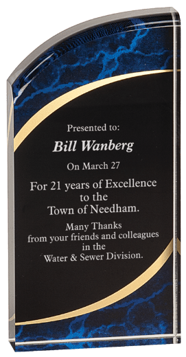 BLUE MARBLE ROUNDED ACRYLIC