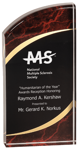 RED MARBLE ROUNDED ACRYLIC