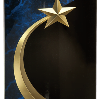 BLUE MARBLE RNDED SHOOTING STAR ACRYLIC