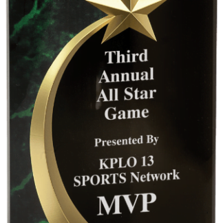 GREEN MARBLE RNDED SHOOTING STAR ACRYLIC