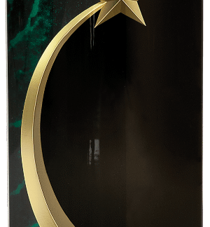 GREEN MARBLE RNDED SHOOTING STAR ACRYLIC