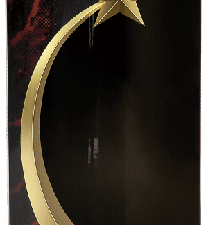 RED MARBLE RNDED SHOOTING STAR ACRYLIC