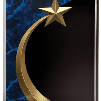 BLUE MARBLE SQUARE SHOOTING STAR ACRYLIC