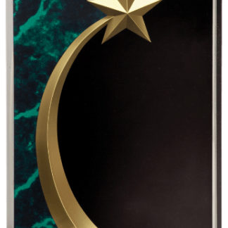 GREEN MARBLE SQUARE SHOOTING STAR ACRYLC