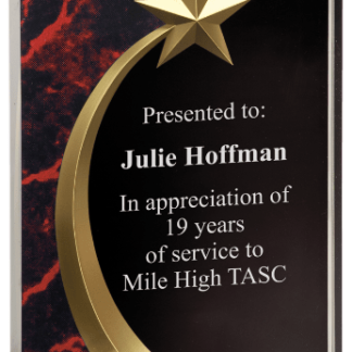 RED MARBLE SQUARE SHOOTING STAR ACRYLIC