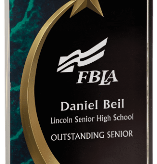 GREEN MARBLE SQUARE SHOOTING STAR ACRYLC