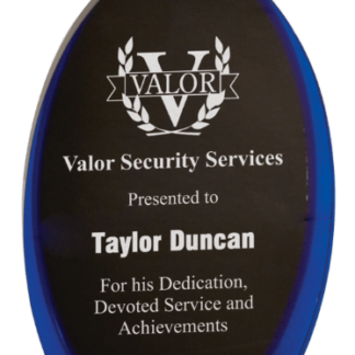 BLACK/BLUE LUMINARY OVAL ACRYLIC