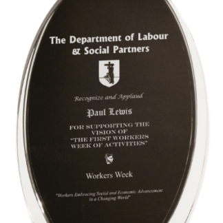 BLACK/CLEAR LUMINARY OVAL ACRYLIC