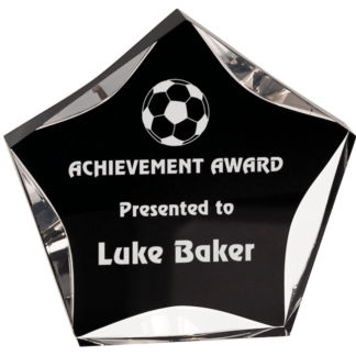 BLACK/CLEAR LUMINARY STAR ACRYLIC