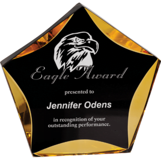 BLACK/GOLD LUMINARY STAR ACRYLIC