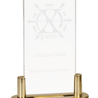 CLEAR CLIP CORNER ACRYLIC W/GOLD BASE