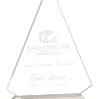 CLEAR TRIANGLE ACRYLIC W/WHITE BASE