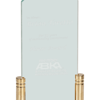 JADE CLIP CORNER ACRYLIC W/BRASS BASE