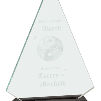 JADE TRIANGLE ACRYLIC W/BLACK BASE