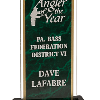 GREEN MARBLE ARCH ACRYLIC W/BLACK BASE