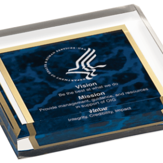 BLUE MARBLE ACRYLIC PAPERWEIGHT