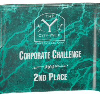 GREEN MARBLE ACRYLIC CRESCENT