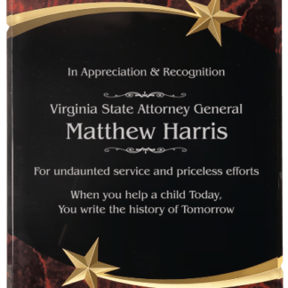 RED MARBLE SHOOTING STAR ACRYLIC PLAQUE