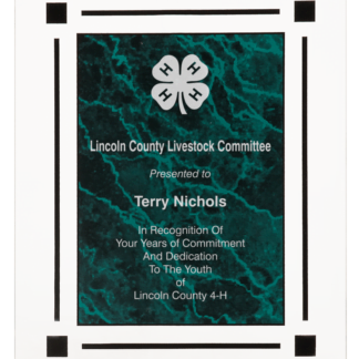 GREEN MARBLE CLEAR-PLAQ