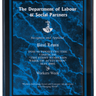 BLUE MARBLE BORDER CLEAR-PLAQ