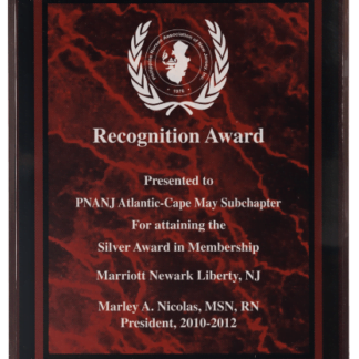 RED MARBLE BORDER CLEAR-PLAQ