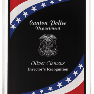 STARS & STRIPES MARBLE BORDER CLEAR-PLAQ