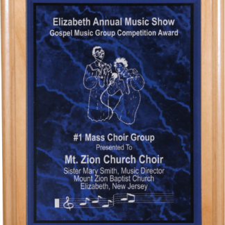 PURPLE MARBLE PLQ PLT/RED ALDER PLAQUE