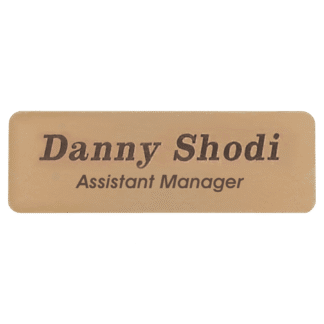 Satin Gold Brass Rectangle Name Badge