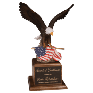 Hand Painted Eagle on a Genuine Walnut Base