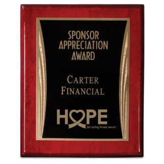 7" x 9" Rosewood Piano Finish Plaque wiht Black Showtime Plate