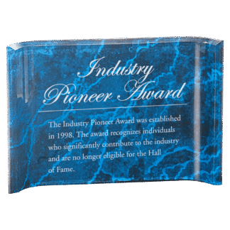 6" x 4" Blue Marble Acrylic Crescent