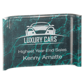 6" x 4" Green Marble Acrylic Crescent