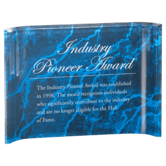 7" x 5" Blue Marble Acrylic Crescent