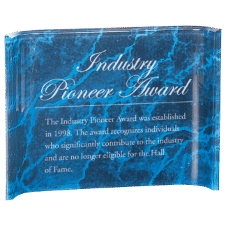 8" x 6" Blue Marble Acrylic Crescent