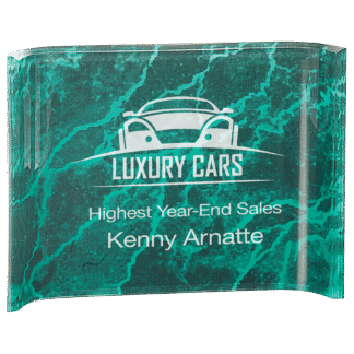 8" x 6" Green Marble Acrylic Crescent