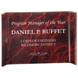 10" x 7" Red Marble Acrylic Crescent