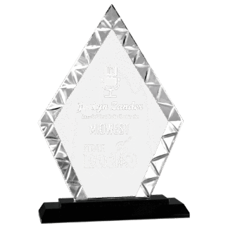 9" Diamond Accent Glass on Black Base