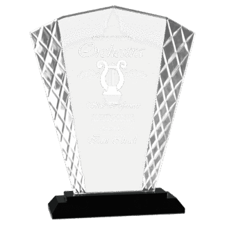 8" Fan Accent Glass on Black Base