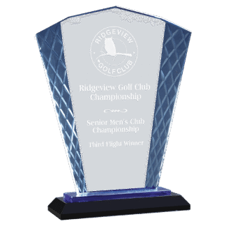 8" Fan Accent Glass on Blue & Black Base