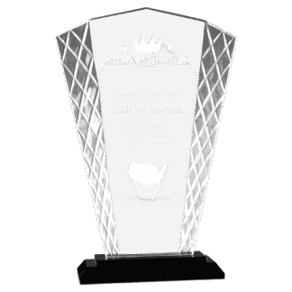 9 1/2" Fan Accent Glass on Black Base