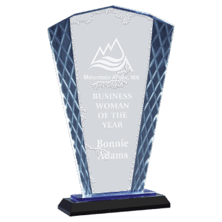 9 1/2" Fan Accent Glass on Blue & Black Base