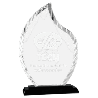 9 1/2" Flame Accent Glass on Black Base