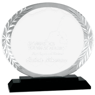 5 3/4" Oval Accent Glass on Black Base