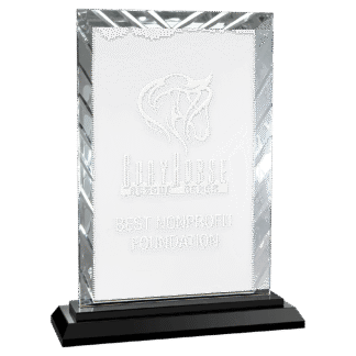 Large Rectangle Accent Glass with Black Base